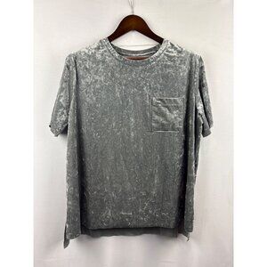 Women’s Falls Creek 1X Silver Velvet Short Sleeve Shirt with Breast Pocket